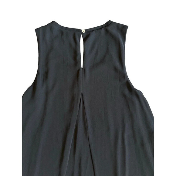 Entro Sleeveless Flowy Black Mini Shift Dress Yellow Lemon Print Size Small - Picture 6 of 6